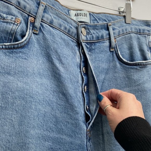 ❗️SOLD❗️Agolde Nico Distressed High Rise Nico High Rise Slim Fit Jeans Size 31 - Picture 13 of 13